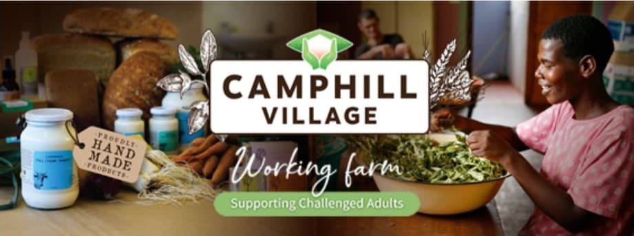 Camphill Village: a working farm supporting challenged adults, with bread, dairy and handmade products from the village.