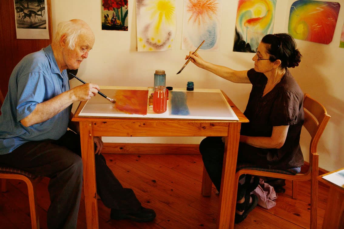 residents painting