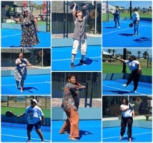 A group of residents on the court