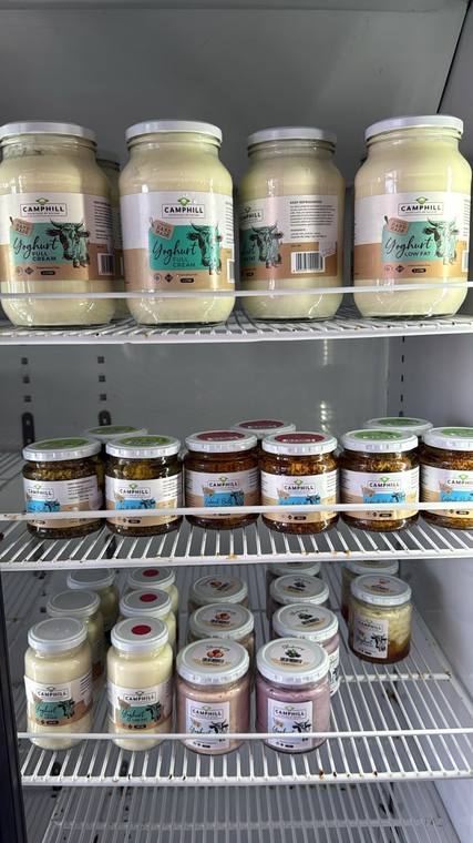 Camphill dairy products on the shelf at a stockist